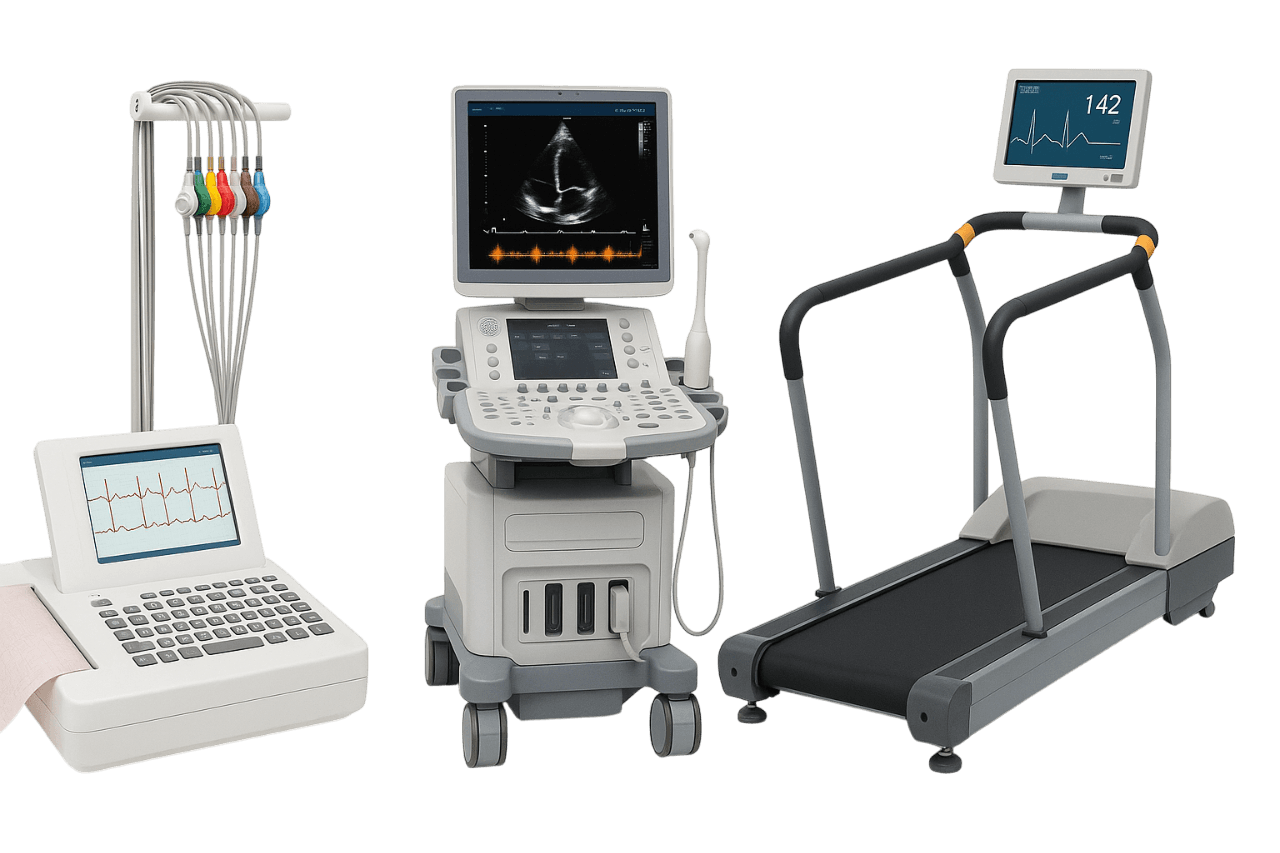 ECG, ECHO, TMT